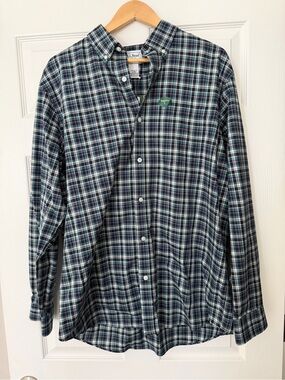NWT - L.L. Bean Kennebunk Men's Dark Green & Navy Plaid Button-Down Shirt